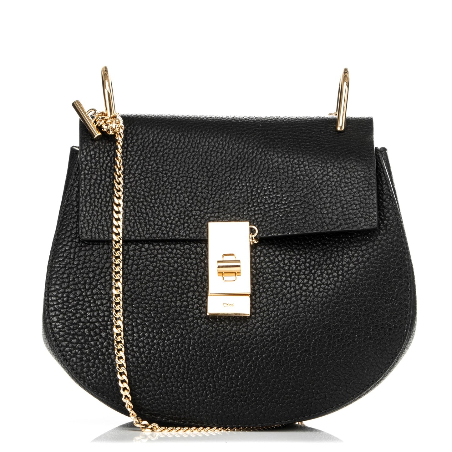 Grained Lambskin Drew Shoulder Bag Black