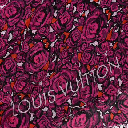 Louis Vuitton Modal Silk Rock'n'Roses Stole Berry 4 of 6