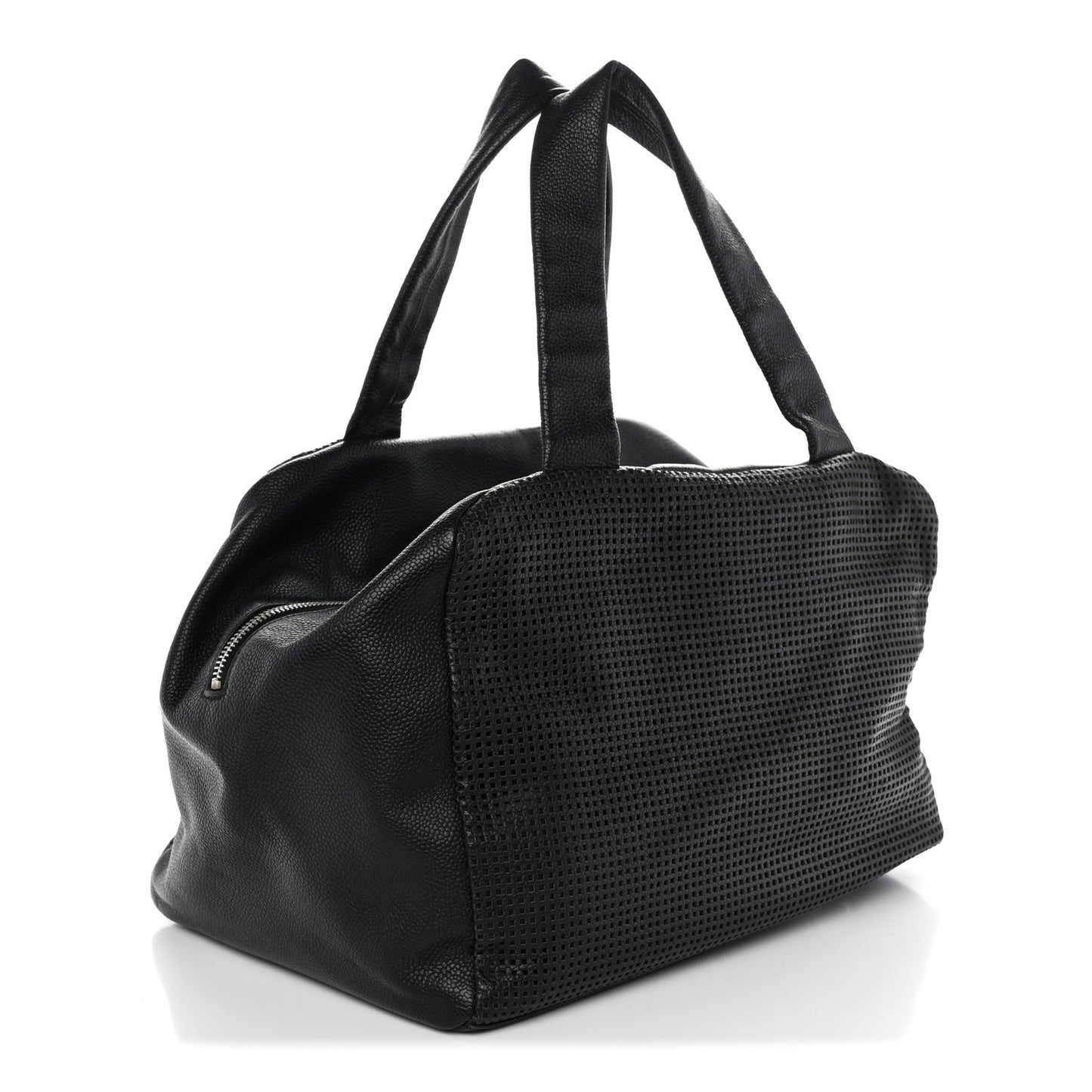 Leather Perforated Bowler Black