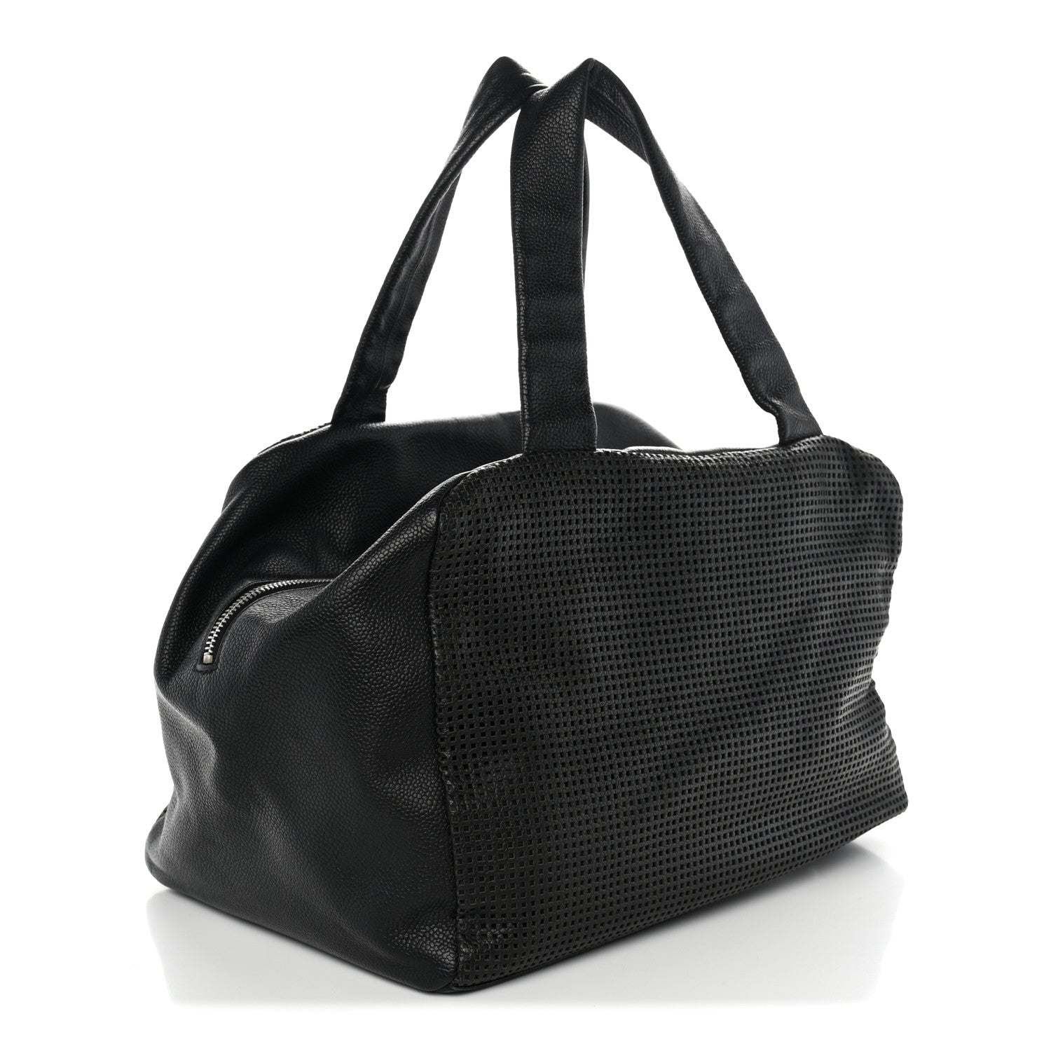 Chanel Leather Perforated Bowler Black 3 of 10