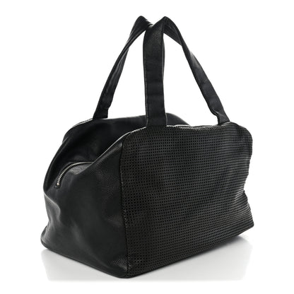Chanel Leather Perforated Bowler Black 3 of 10