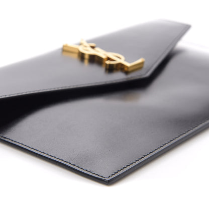 Saint Laurent Smooth Shiny Calfskin Monogram Uptown Pouch Black 6 of 10