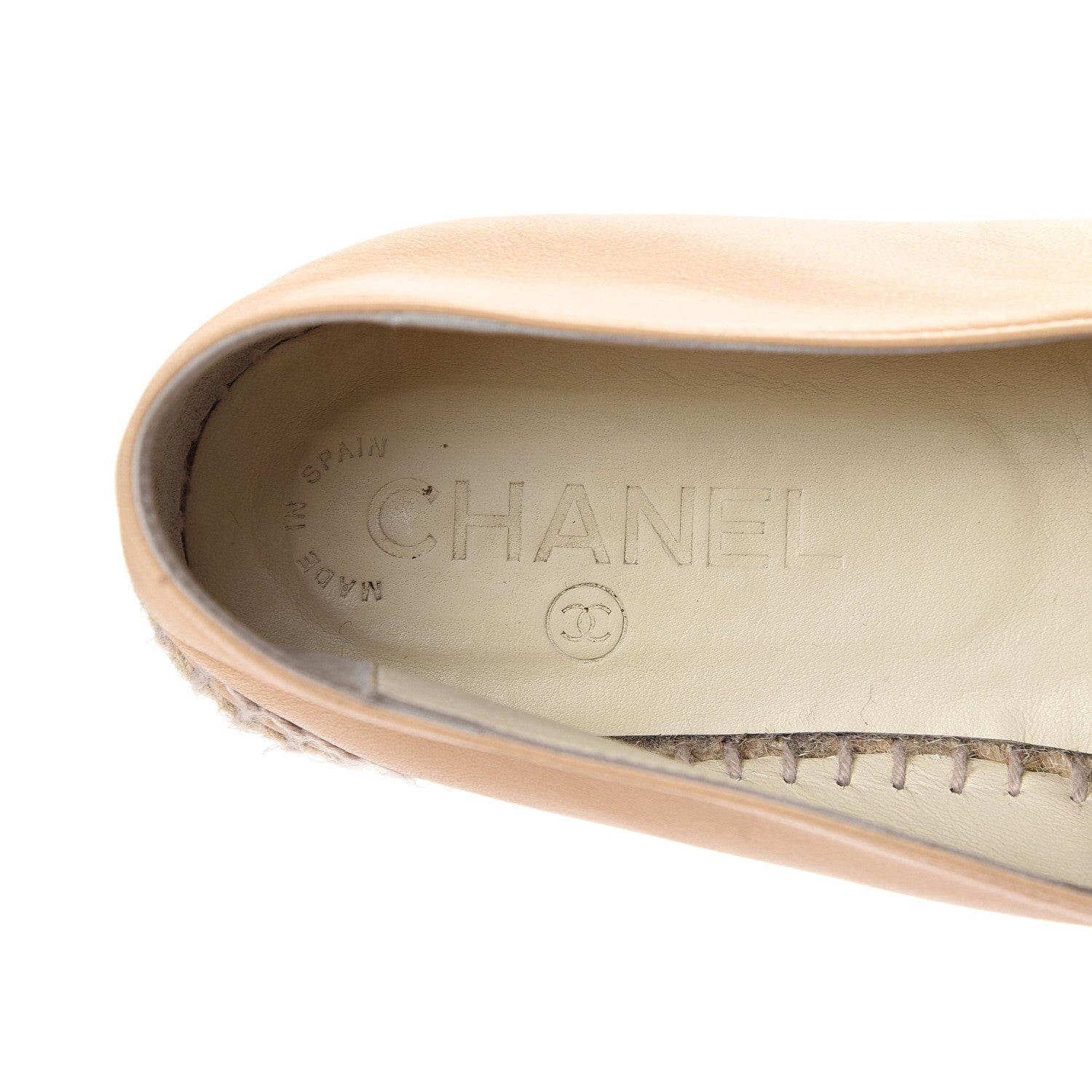 Chanel Lambskin CC Espadrilles 38 Beige Black 11 of 17