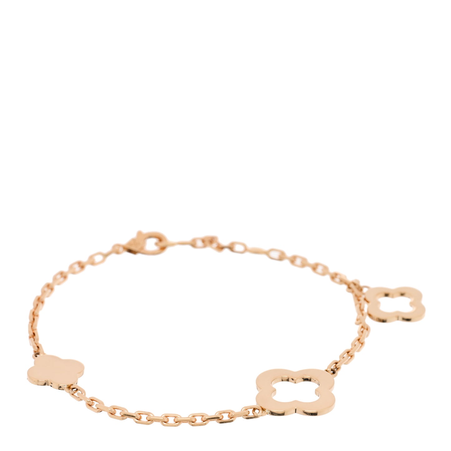 18K Yellow Gold 3 Motifs Byzantine Alhambra Bracelet