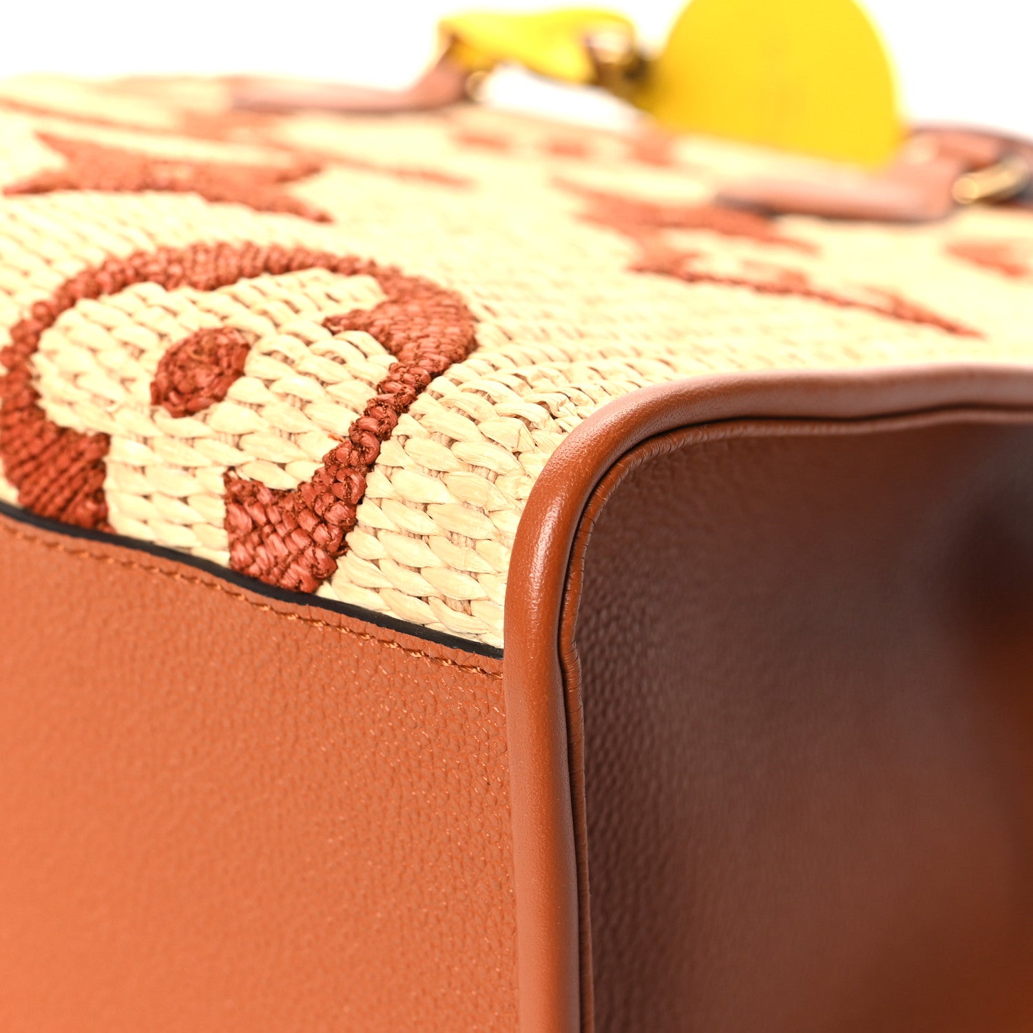 Louis Vuitton Raffia Calfskin Monogram Giant Onthego MM Tan 9 of 12