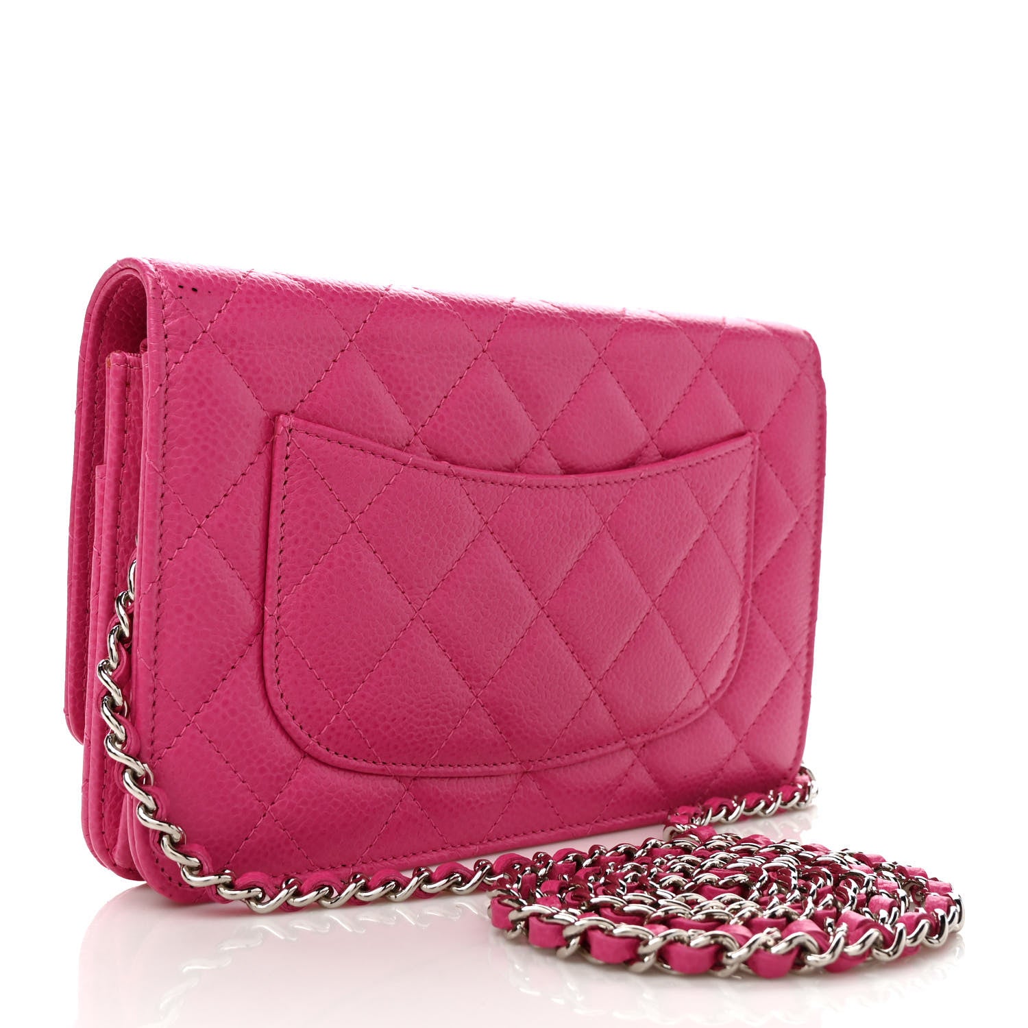 Chanel Caviar Quilted Wallet on Chain WOC Fuchsia 3 of 10