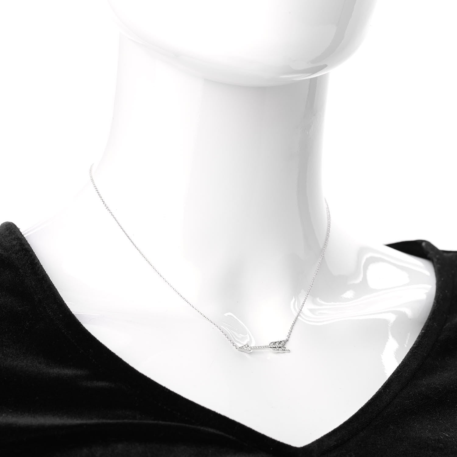 Tiffany Platinum Diamond Arrow Pendant Necklace 2 of 7