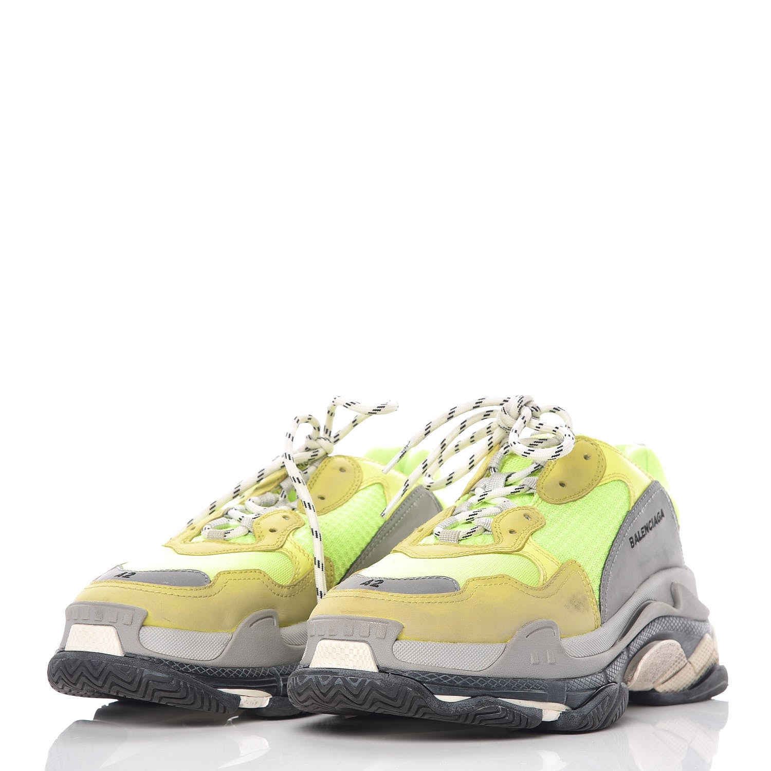 Balenciaga Mesh Nubuck Mens Triple S Sneakers 42 Jaune Fluo 3 of 9