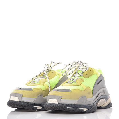 Balenciaga Mesh Nubuck Mens Triple S Sneakers 42 Jaune Fluo 3 of 9