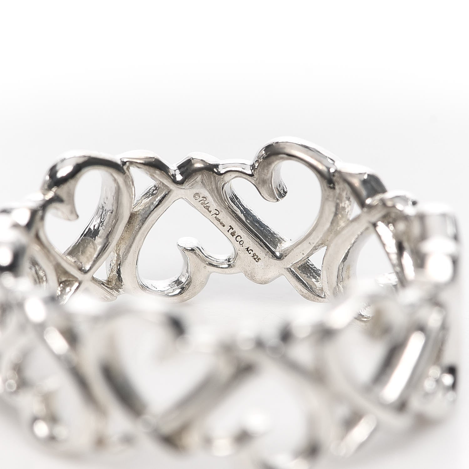Tiffany Sterling Silver Paloma Picasso Loving Heart Band Ring 52 6 4 of 4
