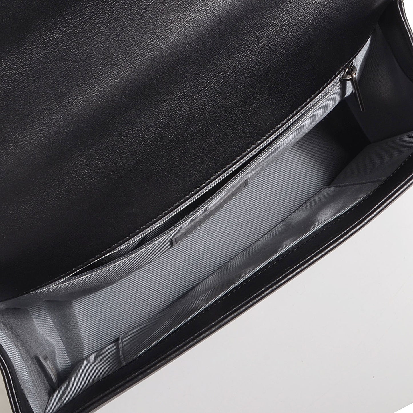 Calfskin Chevron New Medium Boy Flap Black