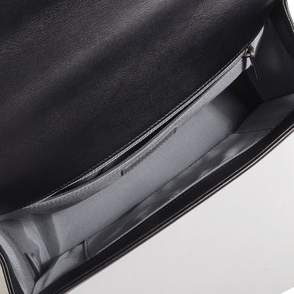 Chanel Calfskin Chevron New Medium Boy Flap Black 7 of 7