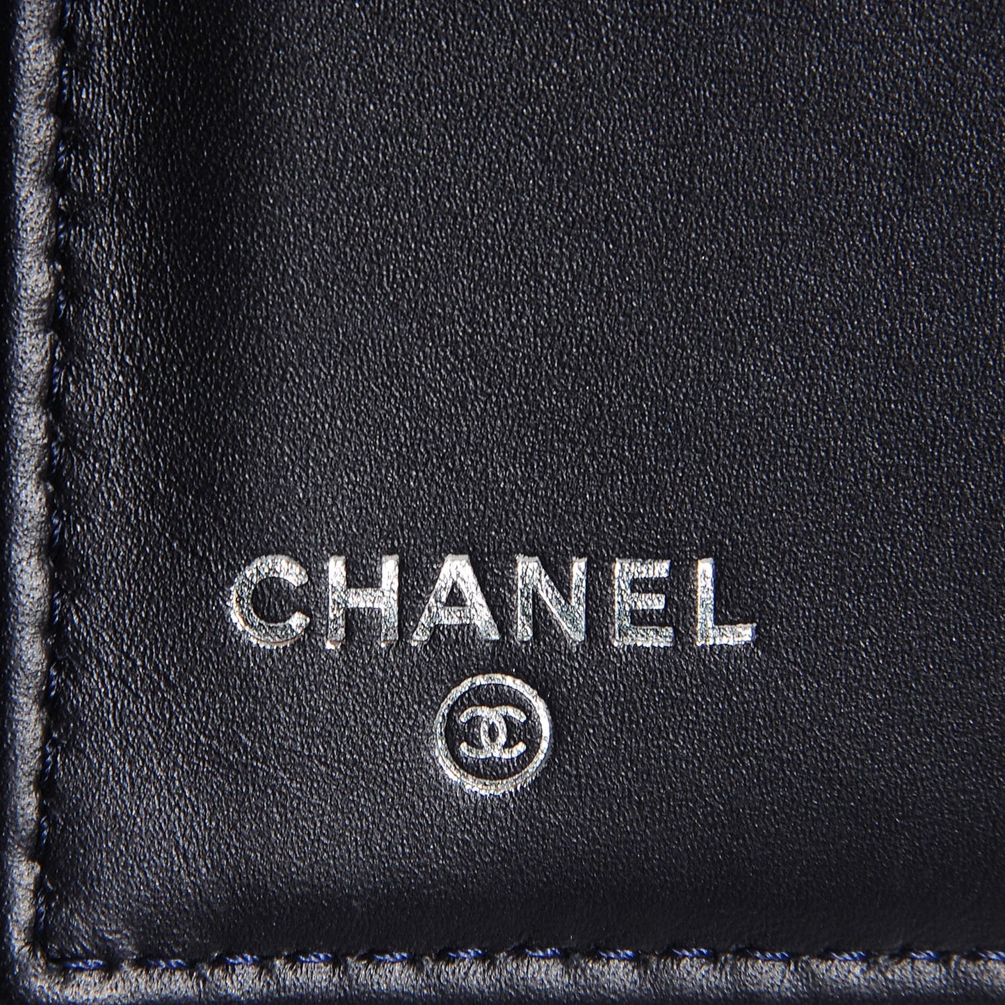 Caviar Quilted Large Flap Wallet Navy