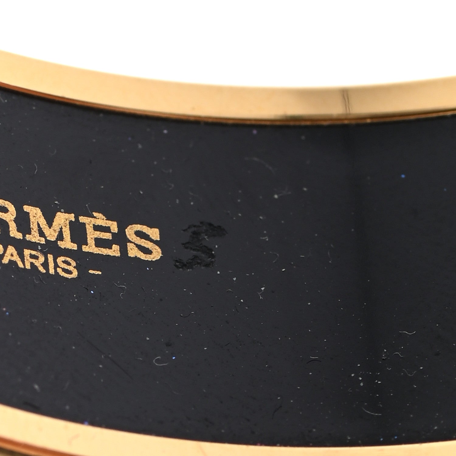 Hermes Enamel Wide Printed Sellier Bracelet 65 Bleu De Genes 6 of 6