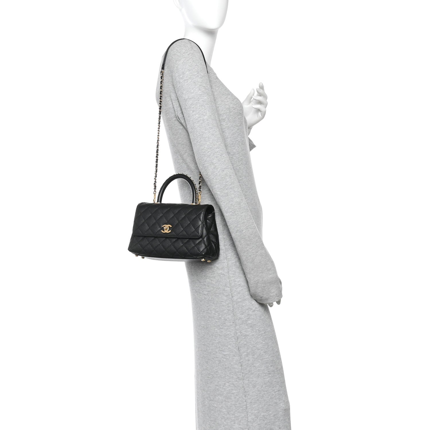 Chanel Caviar Quilted Mini Coco Chain Handle Flap Black 2 of 11