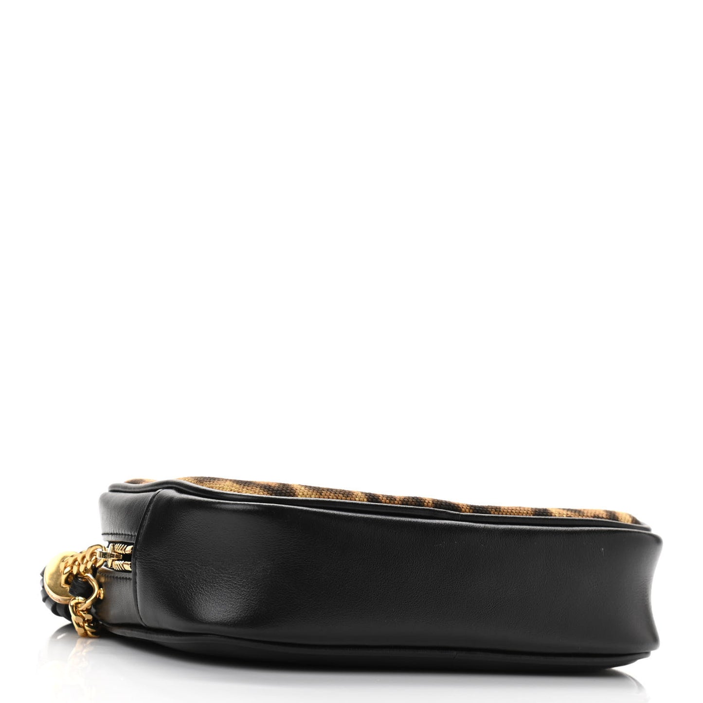 Canvas Calfskin Leopard Print Monogram Mini Lou Camera Bag Brown