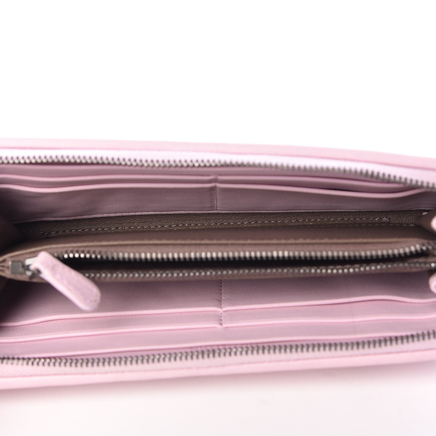 Nappa Intrecciato Zip Around Wallet Dragee