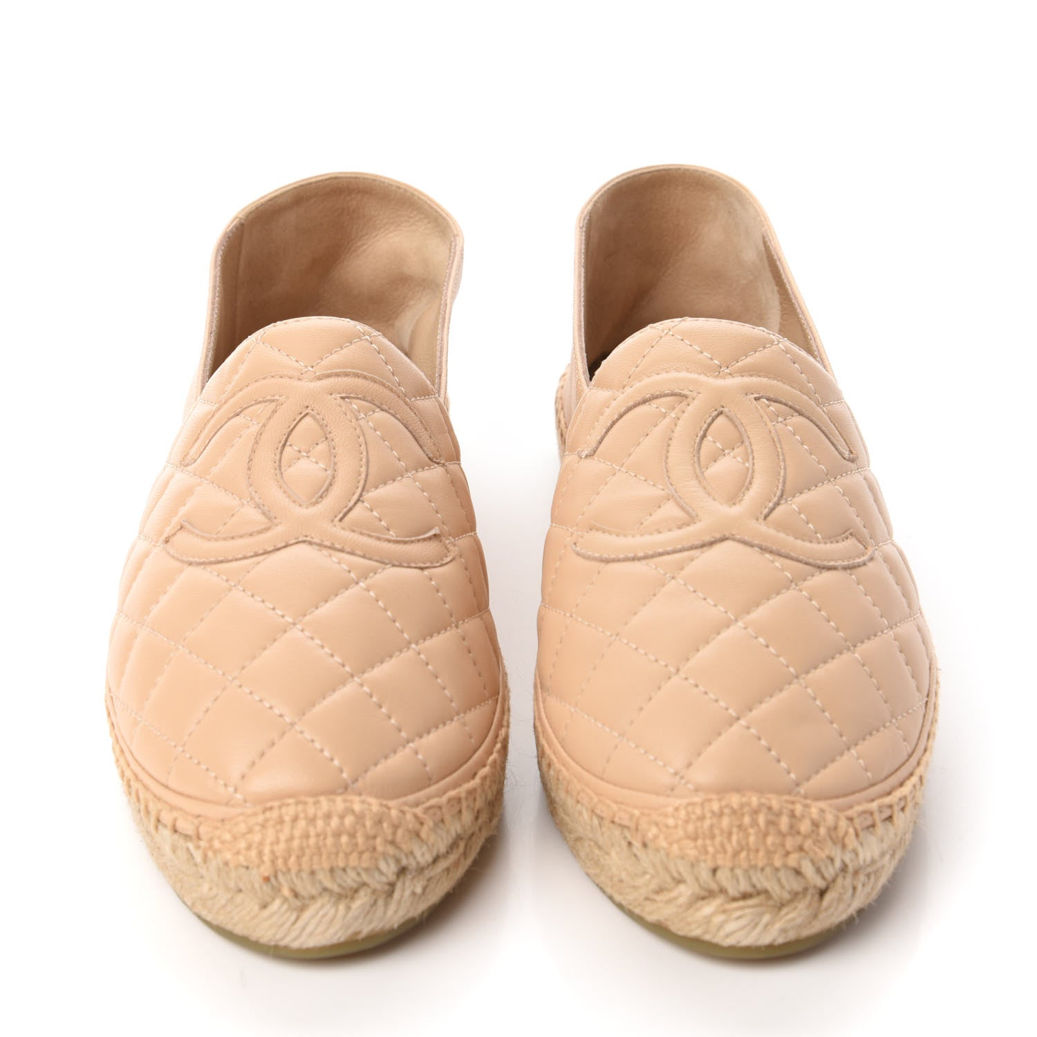 Chanel Lambskin Quilted CC Espadrilles 42 Beige 2 of 11