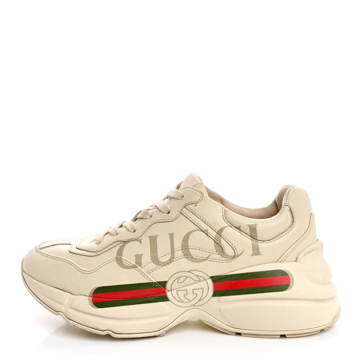 Calfskin Logo Womens Rhyton Sneakers 37 Ivory