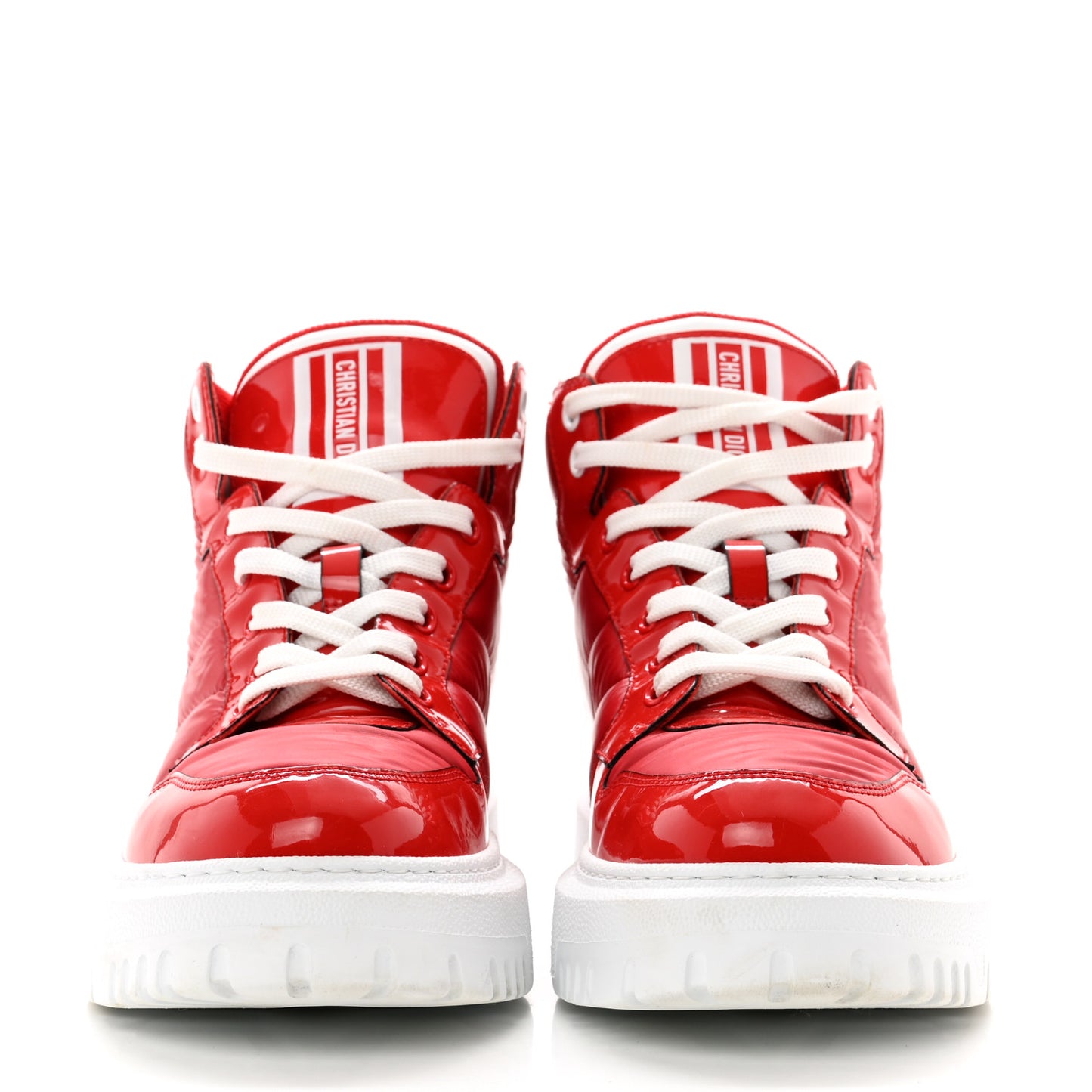 Nylon Fabric Womens D-Player High Top Sneakers 38.5 Red