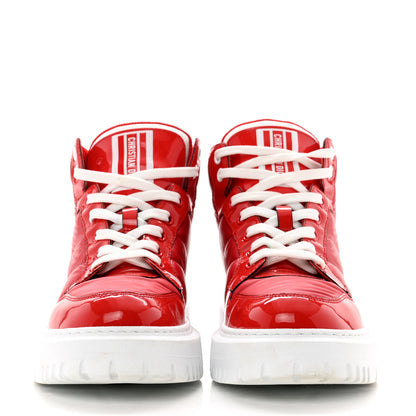 Christian Dior Nylon Fabric Womens D-Player High Top Sneakers 38.5 Red 2 of 9