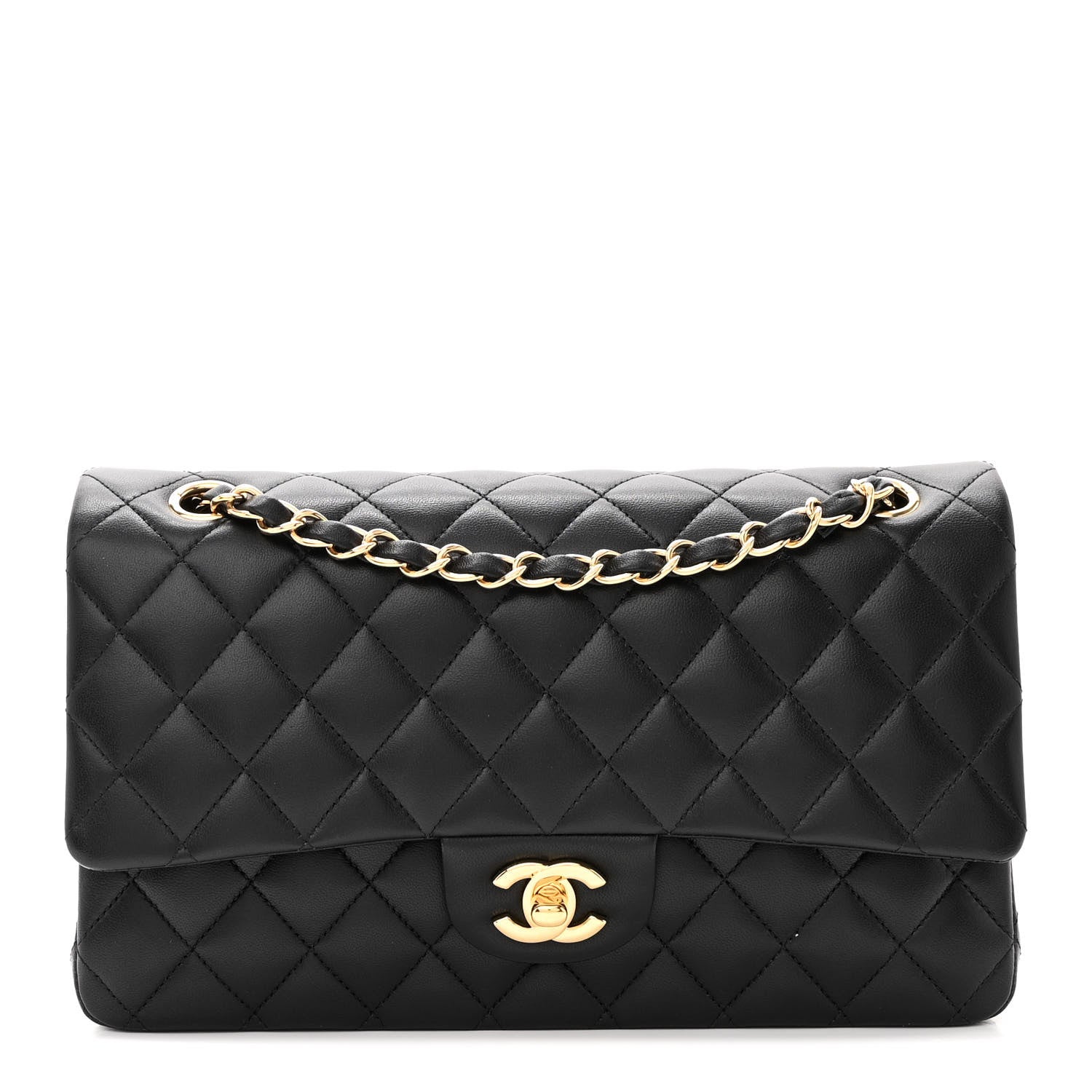 Chanel Lambskin Quilted Medium Double Flap Black 1 of 13