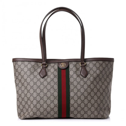 Gucci GG Supreme Monogram Medium Ophidia Shopping Tote Brown 1 of 4