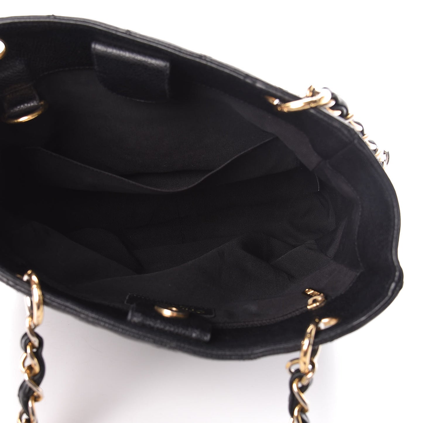 Caviar Quilted Petit Shopping Tote PST Black