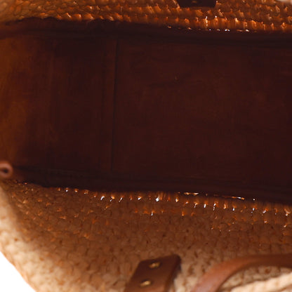 Saint Laurent Raffia Calfskin Le 5 A 7 Baby Hobo Natural Brick 6 of 10