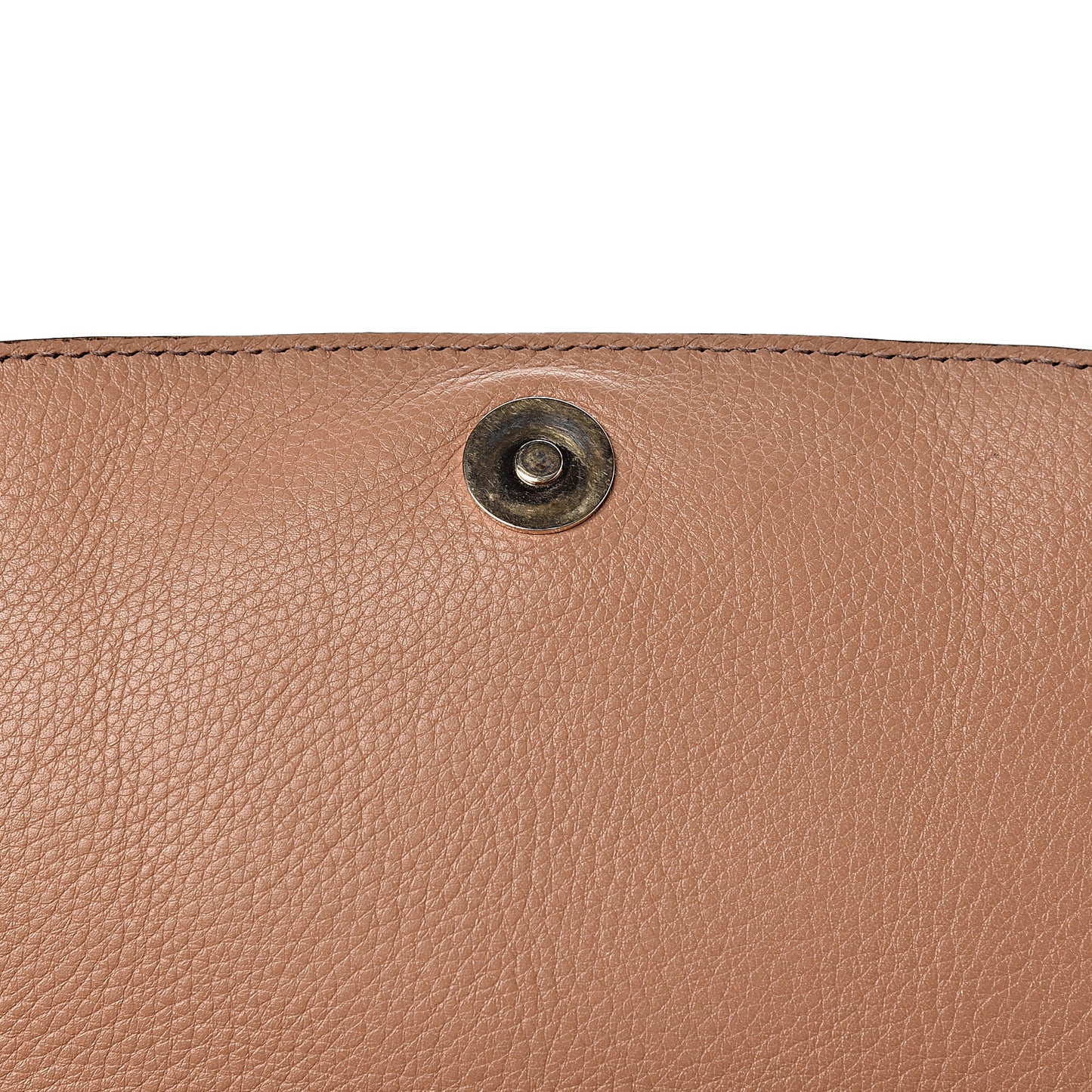 Pebbled Calfskin Medium Soho Flap Crossbody Camelia