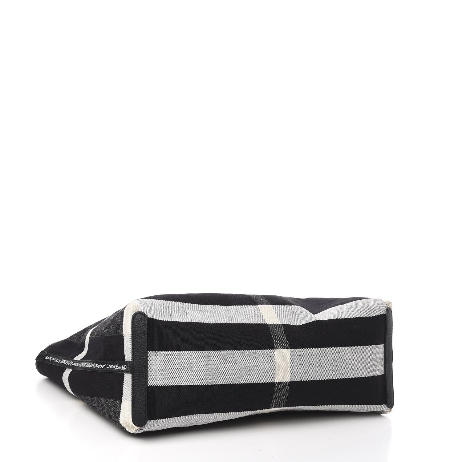 Burberry Coated Canvas Mega Check Medium Doodle Tote Black White 7 of 12