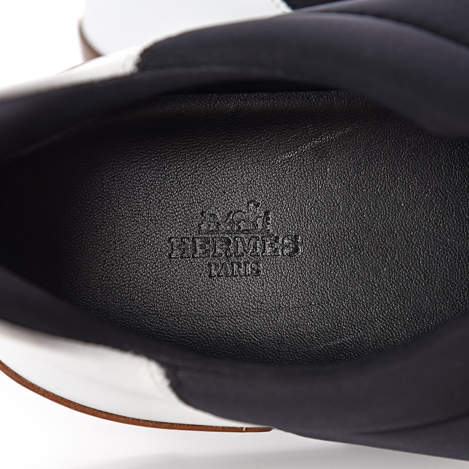 Hermes Technical Canvas Mens Miles Sneakers 43.5 Black White 5 of 8