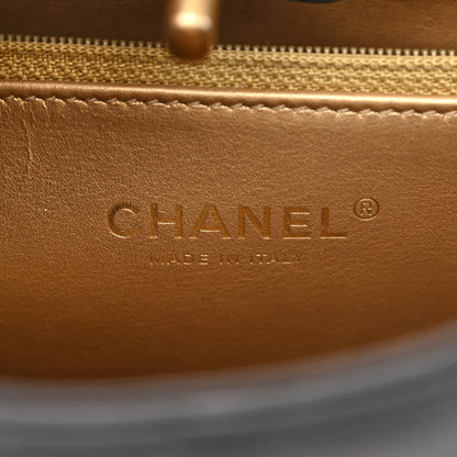 Chanel Lambskin Quilted Signature Plate Large Shopping Tote Black 6 of 11