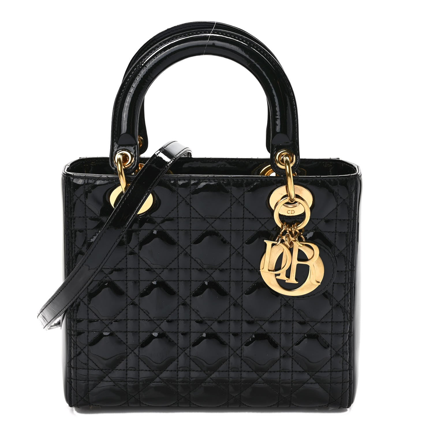 Christian Dior Patent Cannage Medium Lady Dior Black 1 of 9