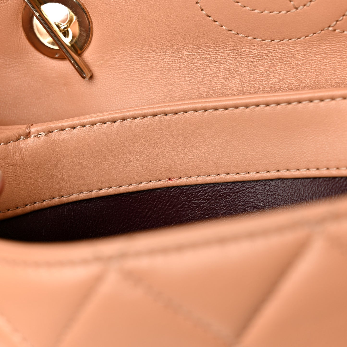 Lambskin Quilted Medium Trendy CC Flap Beige