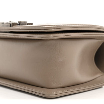 Chanel Calfskin Chevron Quilted Small Boy Flap Dark Beige 10 of 14