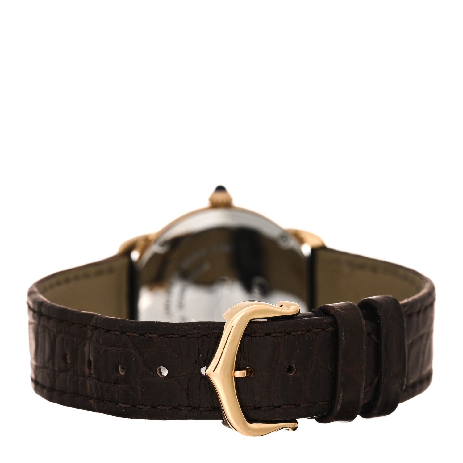 Cartier Stainless Steel 18K Pink Gold Alligator 29mm Ronde Solo Quartz Watch Brown 3 of 5