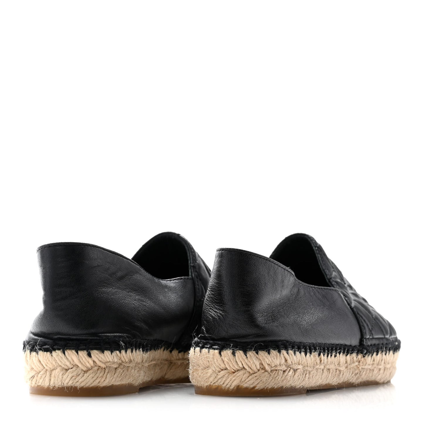 Lambskin Quilted CC Espadrilles 38 Black