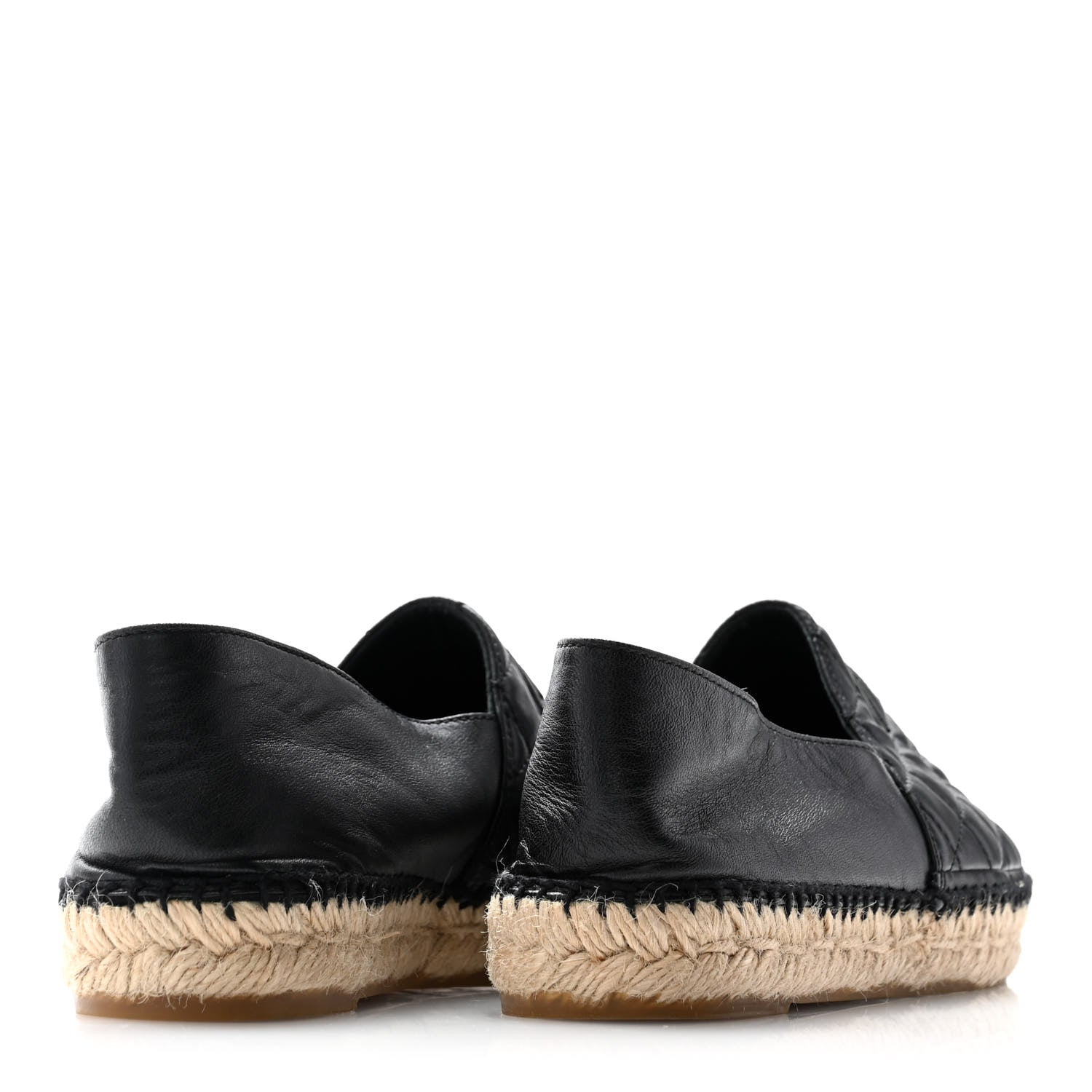 Chanel Lambskin Quilted CC Espadrilles 38 Black 4 of 10