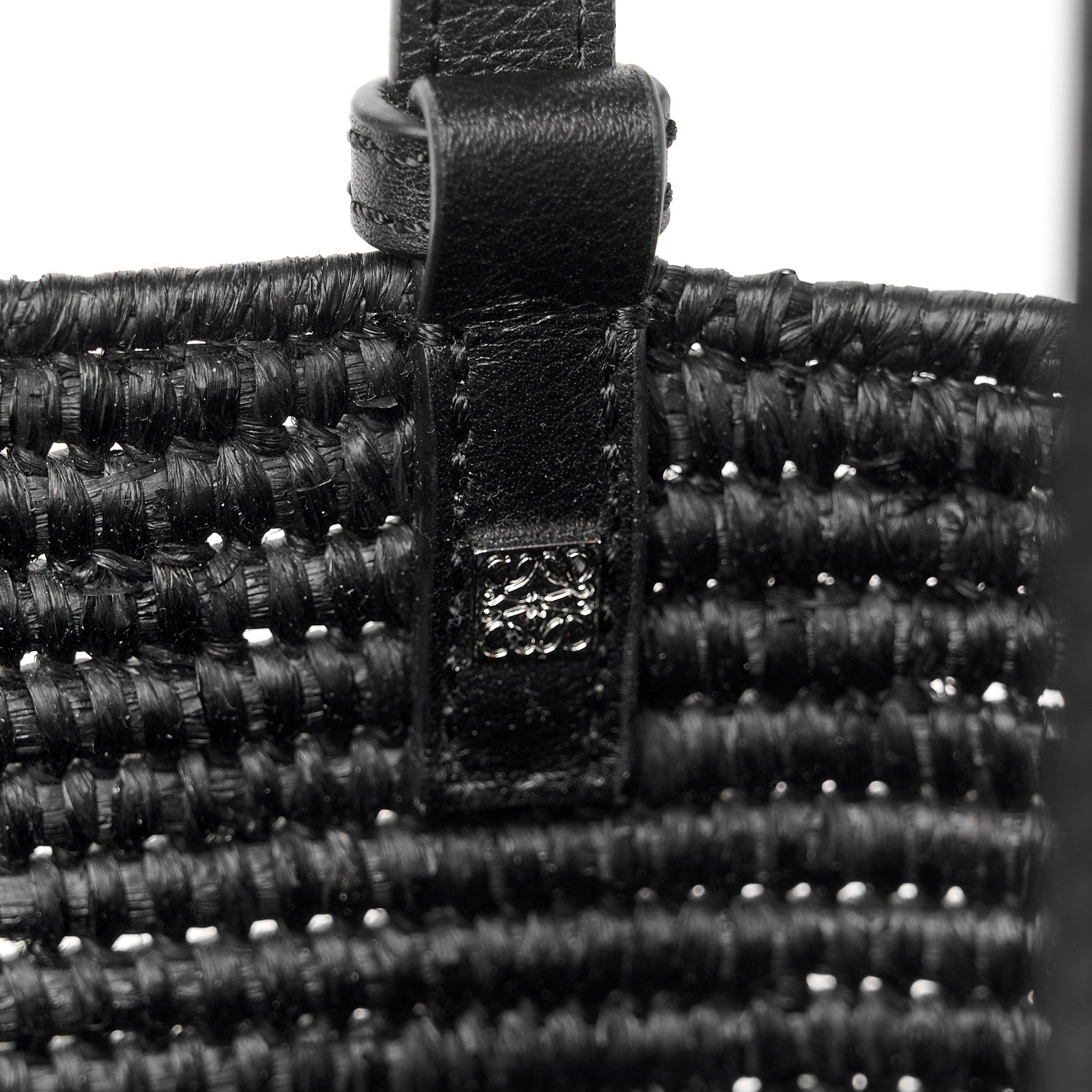 Loewe Raffia Square Small Basket Tote Bag Black 7 of 13