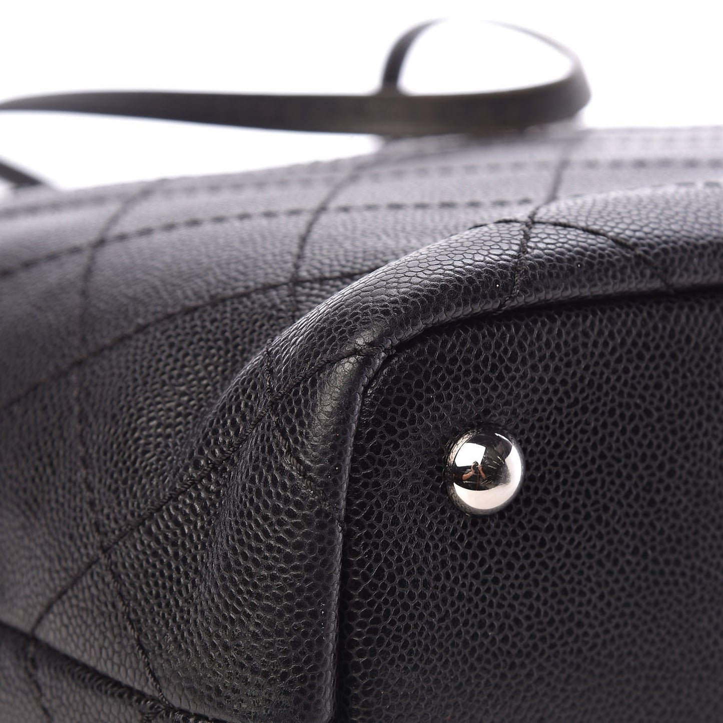 Grained Calfskin Shopping Fever Tote Black