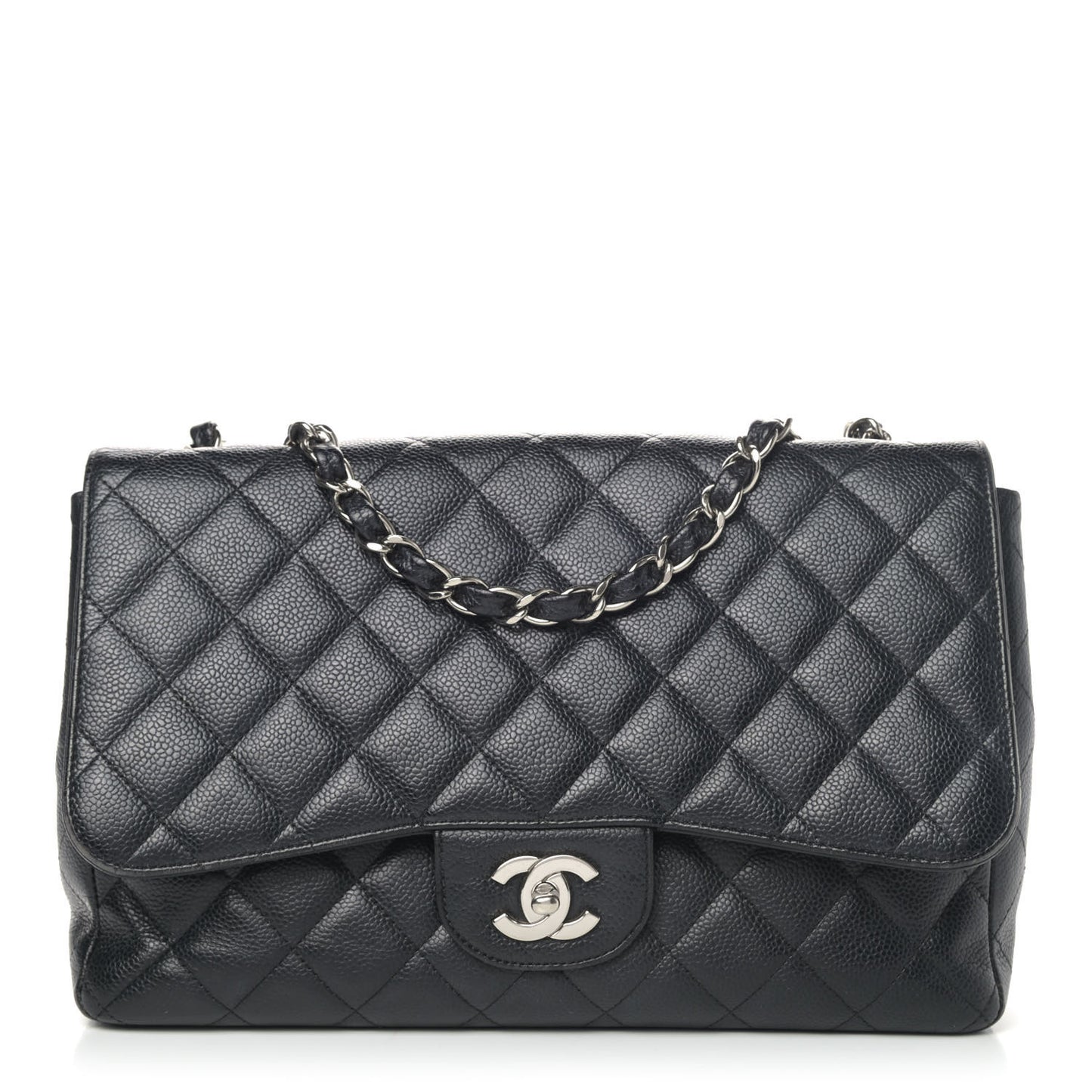 Caviar Quilted Jumbo Single Flap Black