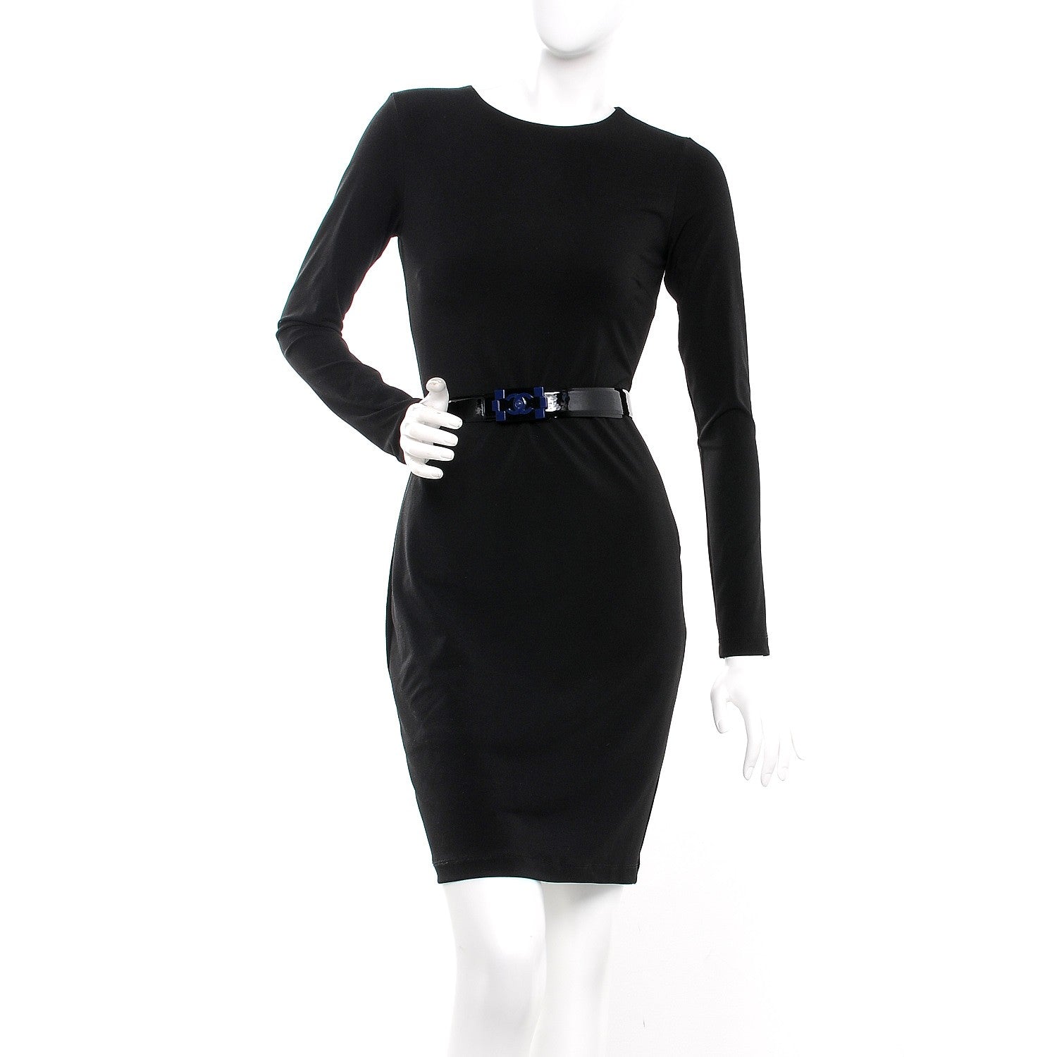Chanel Patent Plexiglass CC Boy Belt 100 40 Black Blue 2 of 8