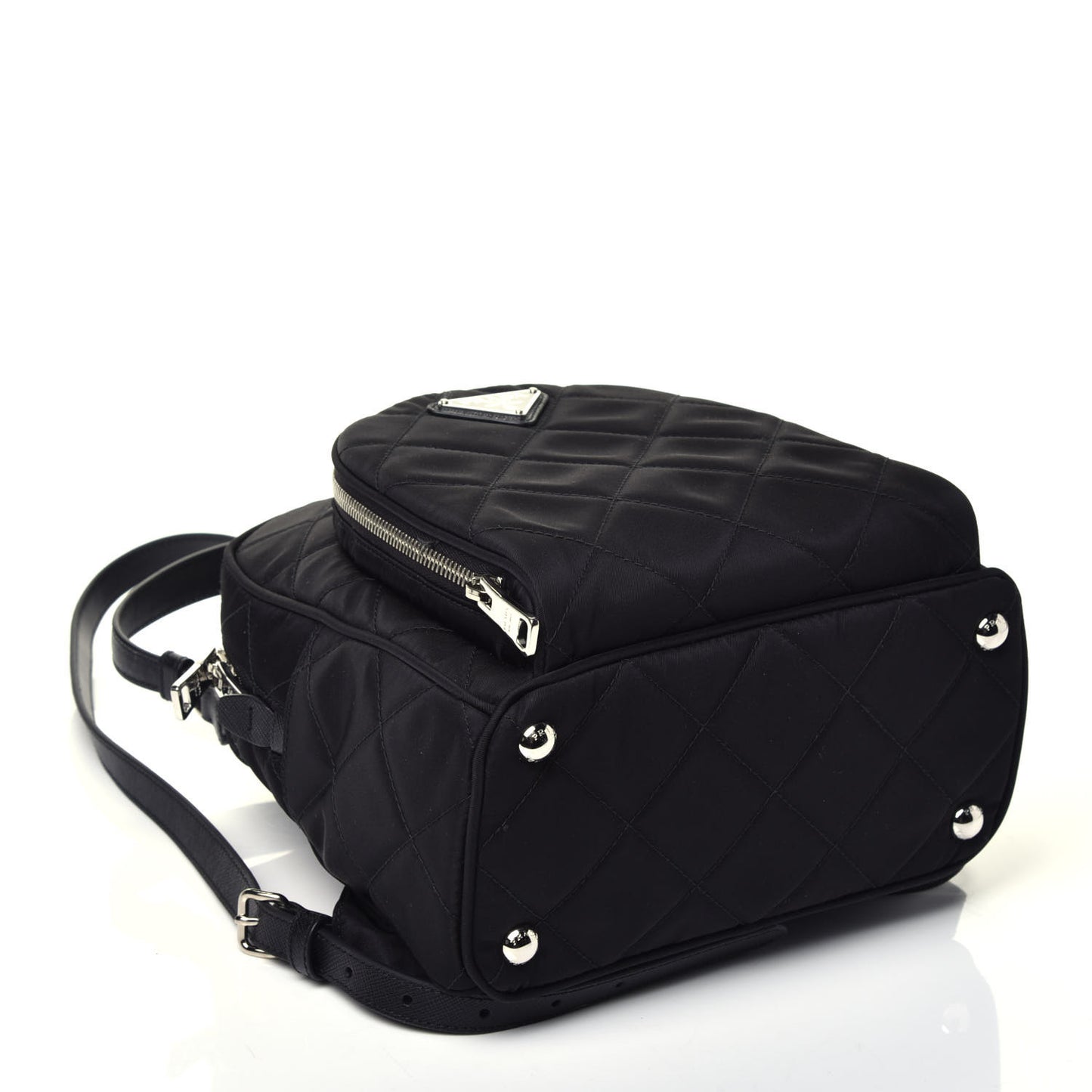 Nylon Tessuto Impuntu Quilted Backpack Black