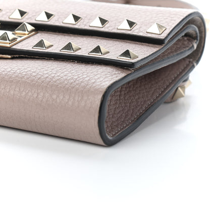 Valentino Garavani Grainy Calfskin Rockstud Double Flap Belt Bag Poudre 9 of 9