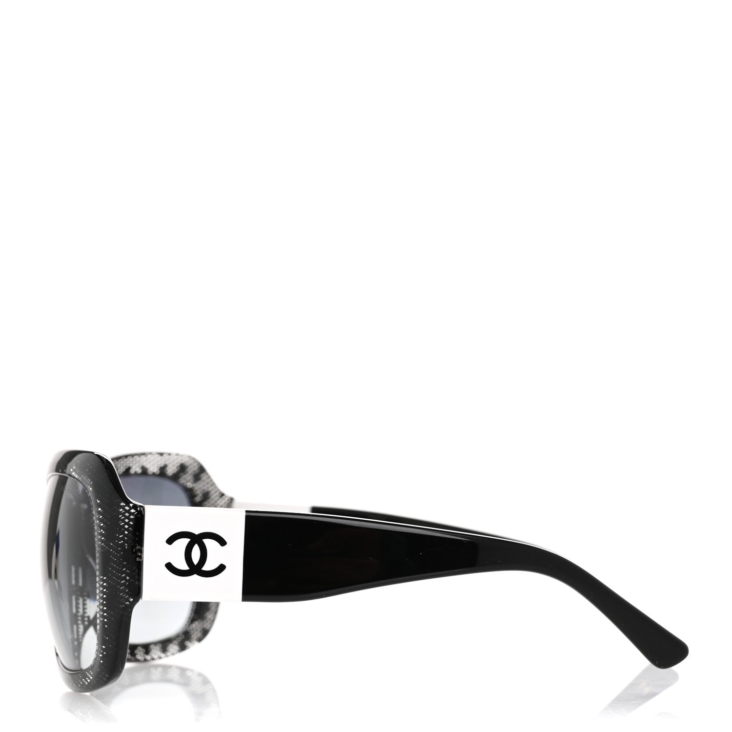 Chanel Acetate CC Lace Effect Sunglasses 5146-A Black White 3 of 7
