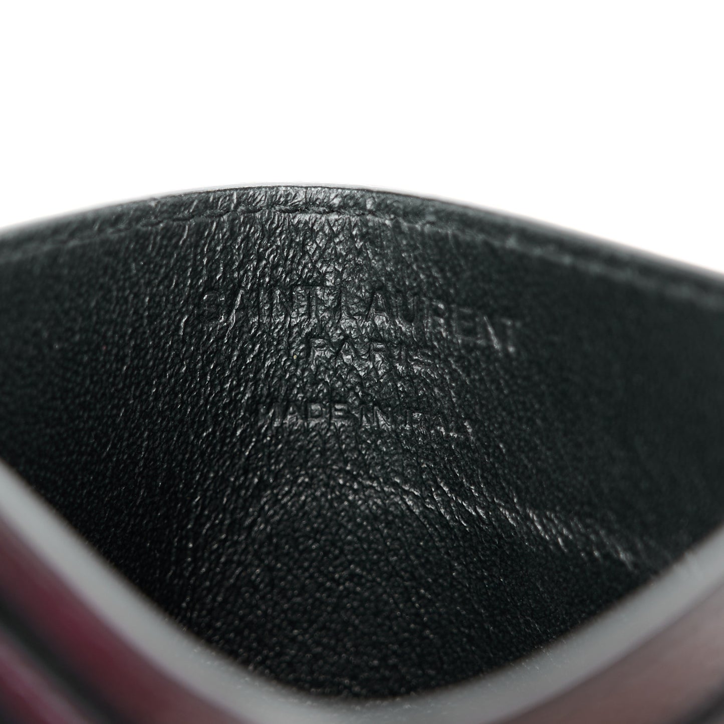 Calfskin Zebra Print Credit Card Case Fuchsia Black