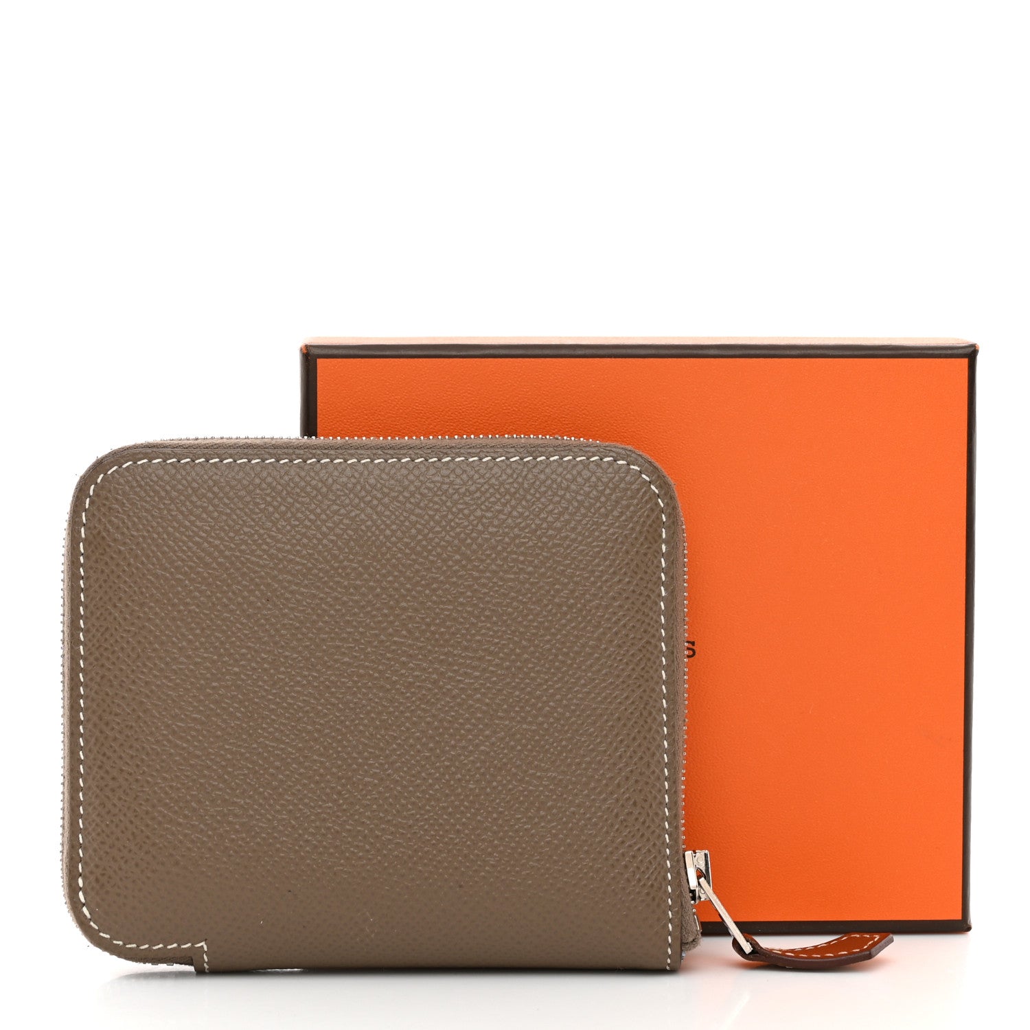 Hermes Epsom Silk'in Compact Wallet Etoupe 8 of 8