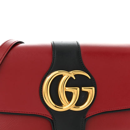 Gucci Vitello Palmellato Lux Bi-Color Small Arli Flap Shoulder Bag New Cherry Red Black 9 of 14