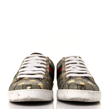 Gucci GG Supreme Monogram Bees Ayers Web Womens Ace Sneakers 35.5 Beige Oro Green Red 2 of 10